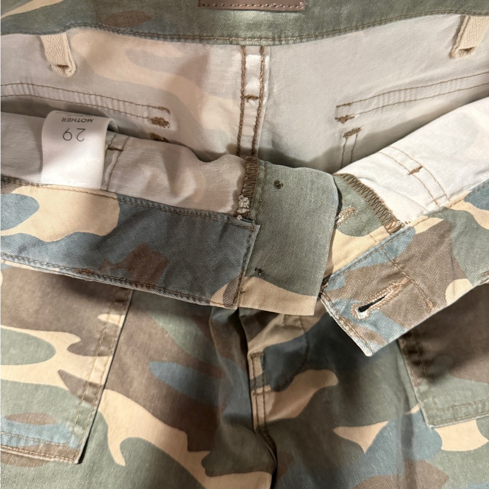 MOTHER Private High-Rise Patch Pocket Straight-Leg Ankle Jeans Camouflage 29 - Picture 5 of 16